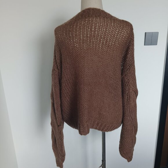 Loewe Anagram Open-knit Mohair-blend Sweater In brown - Picture 7 of 8